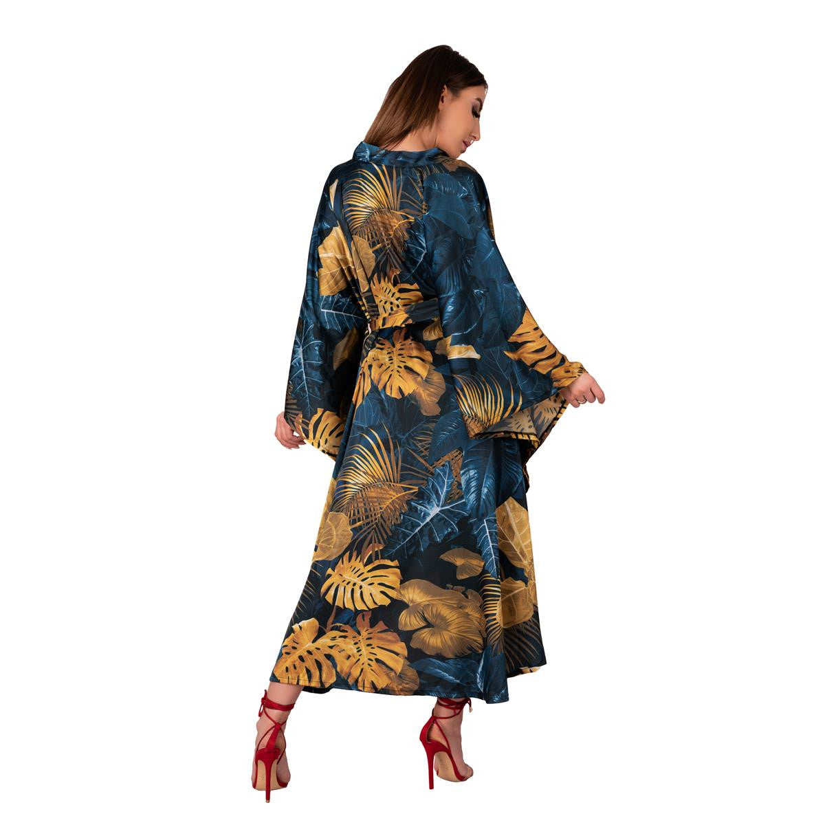 Handis kimono – blauw-goud – detail 1