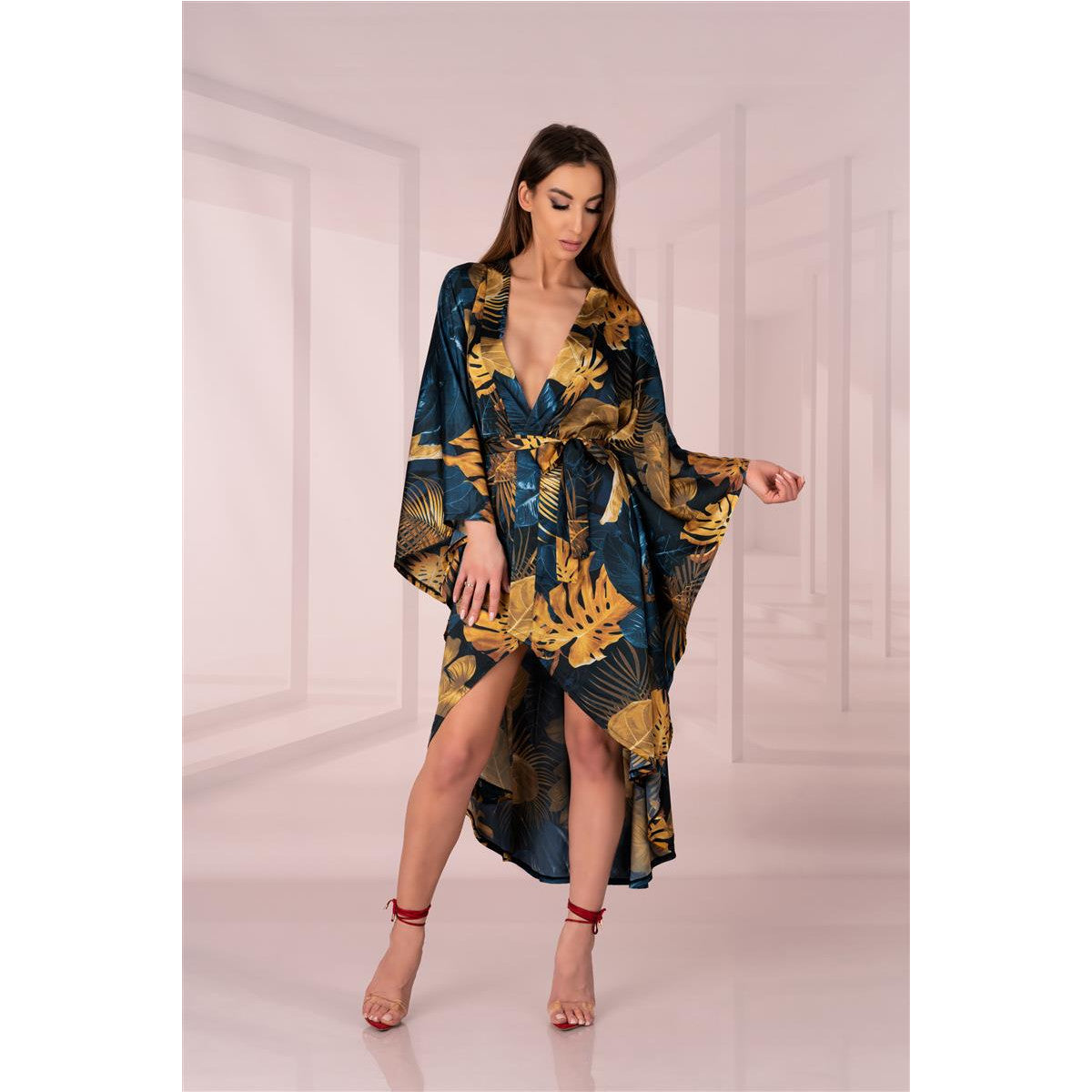 Handis kimono – blauw-goud – detail 2