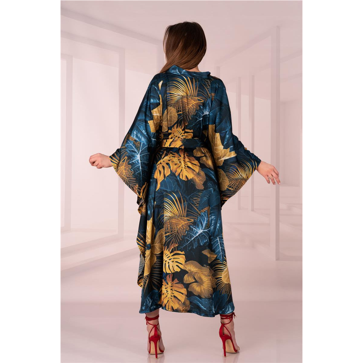 Handis kimono – blauw-goud – detail 3