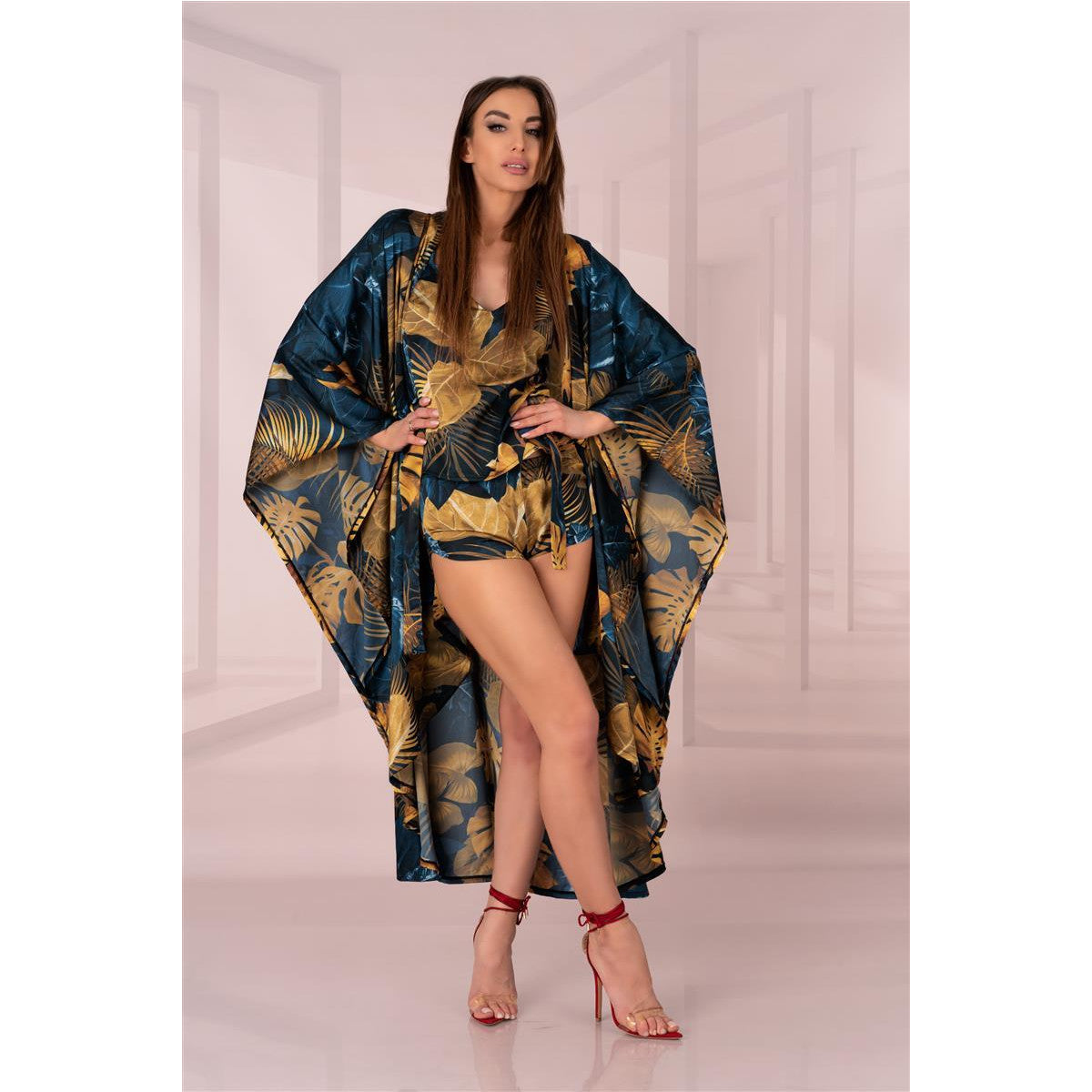 Handis kimono – blauw-goud – detail 4