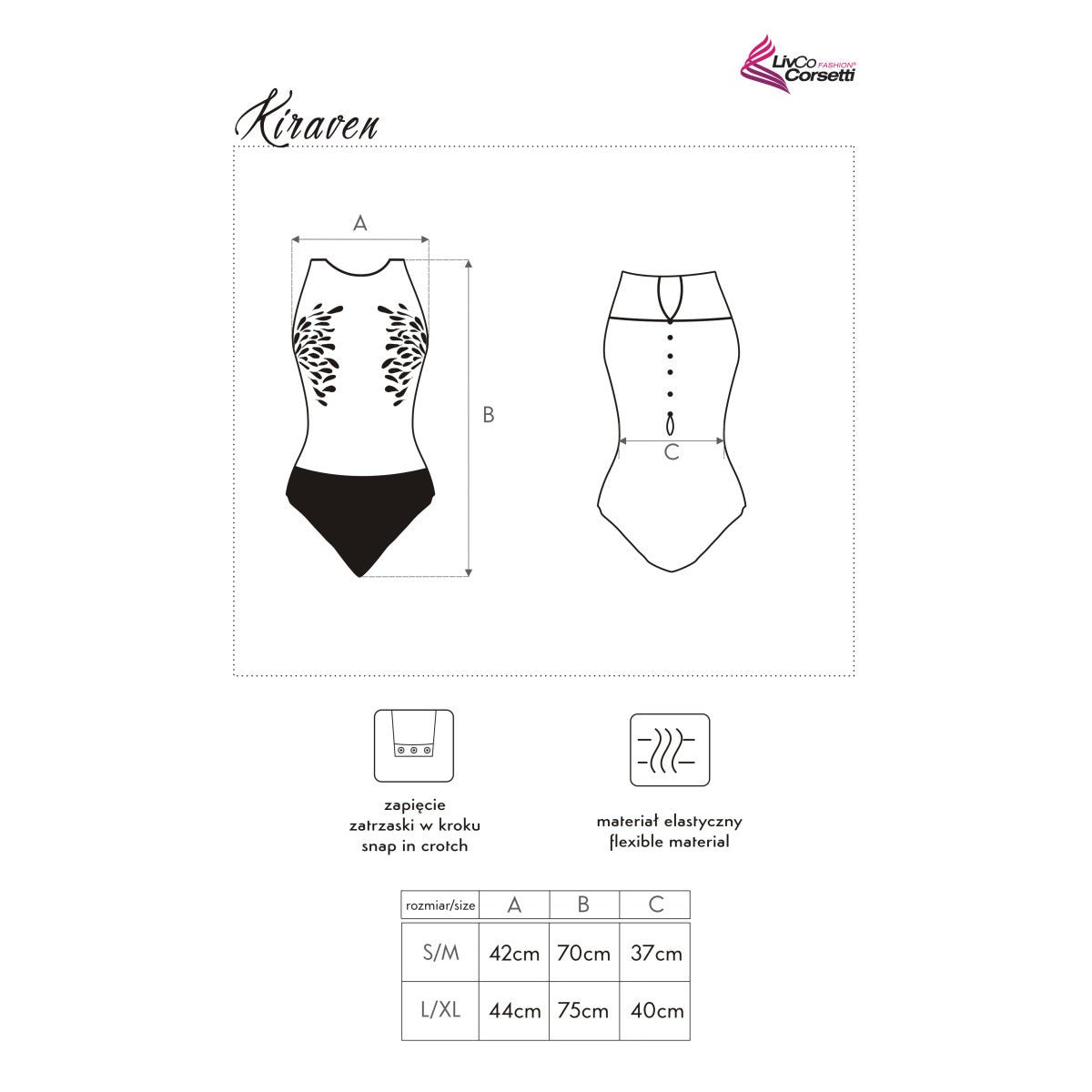 Kiraven body – zwart – detail 5