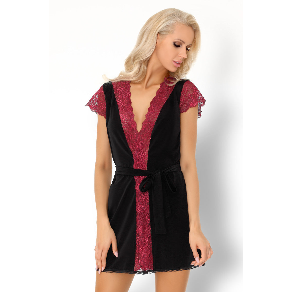 Lc kumiko dressing gown black-purple - LivCo Corsetti Fashion