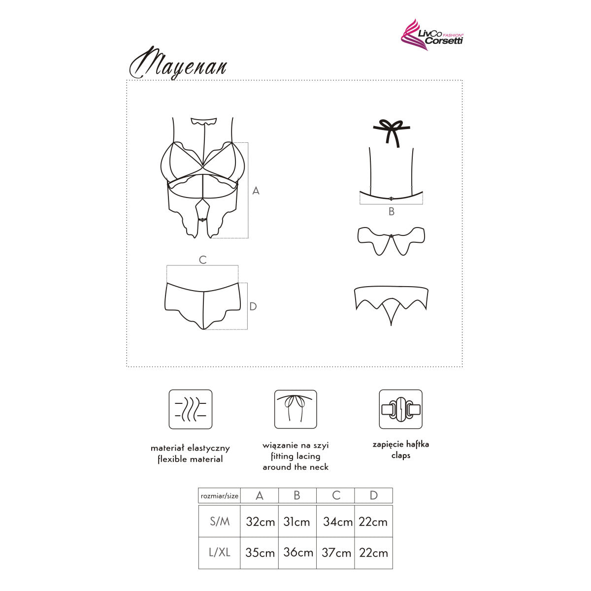 Mayenan kanten bh-set – zwart