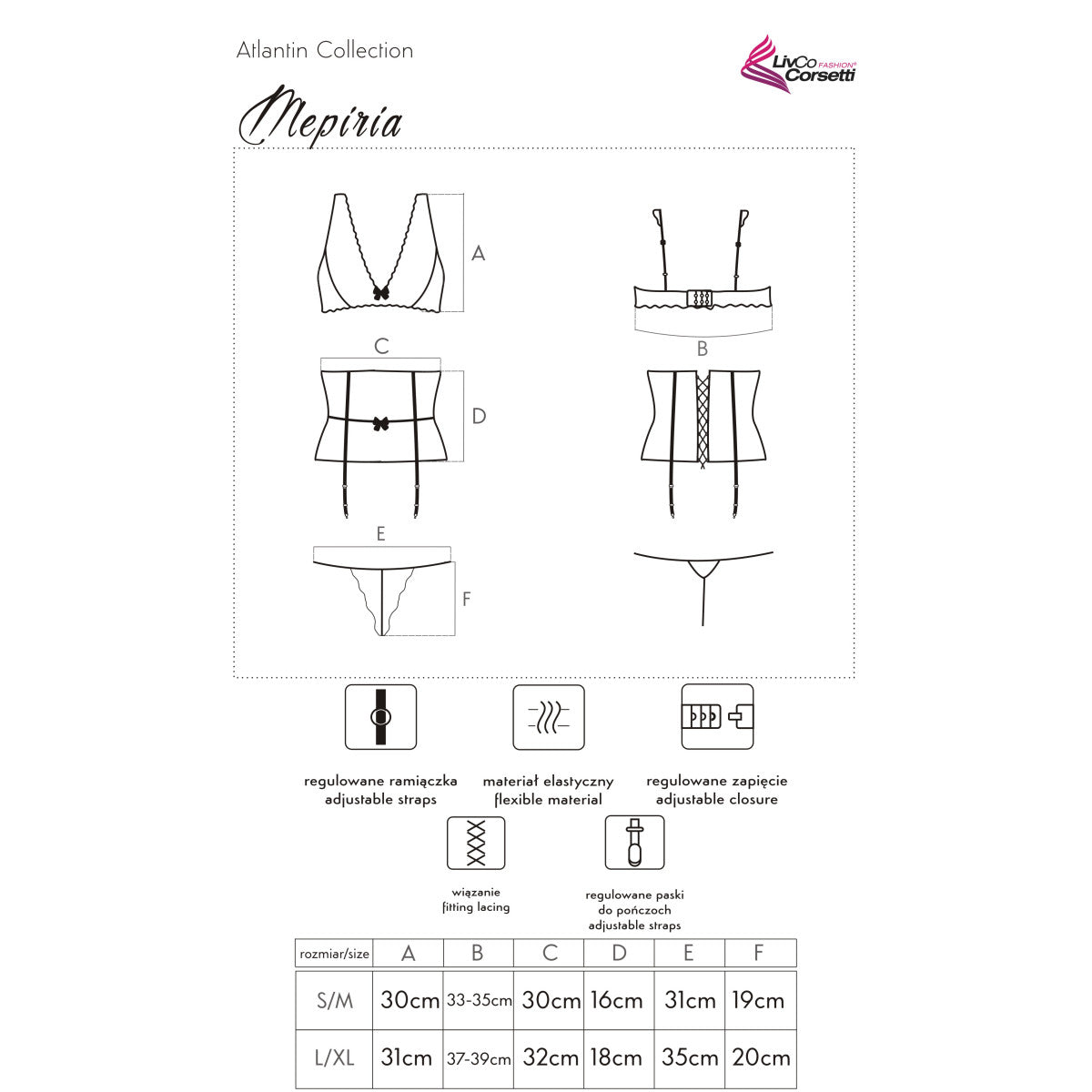 Mepiria lingerieset 3-delig – zwart