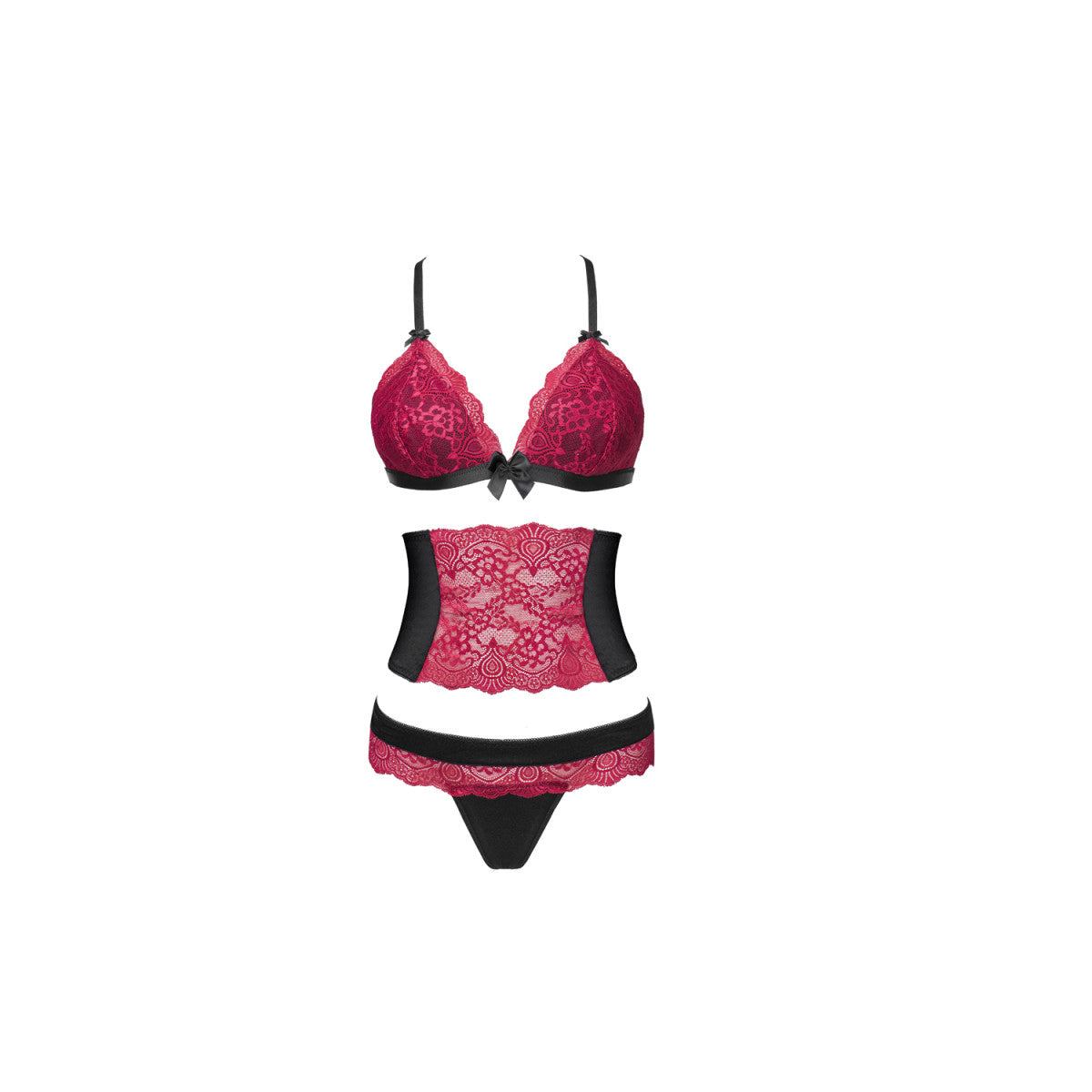 Nerysa corsage 3-delig – zwart-paars van Dare2Live – zwart-paars