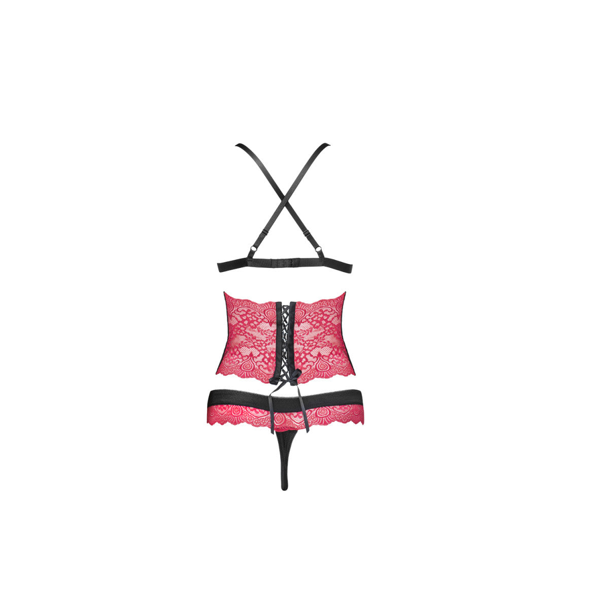 Nerysa corsage 3-delig – zwart-paars
