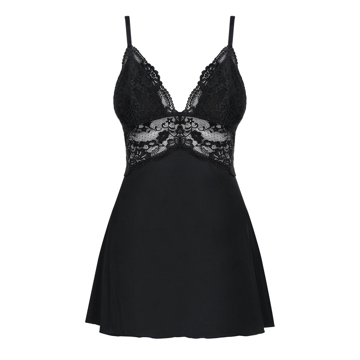 Ob 810-bab-1 babydoll & thong black - Obsessive