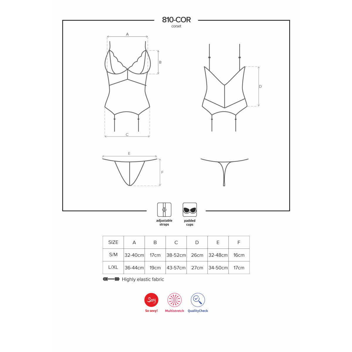 OB 810-COR-2 corset & thong white