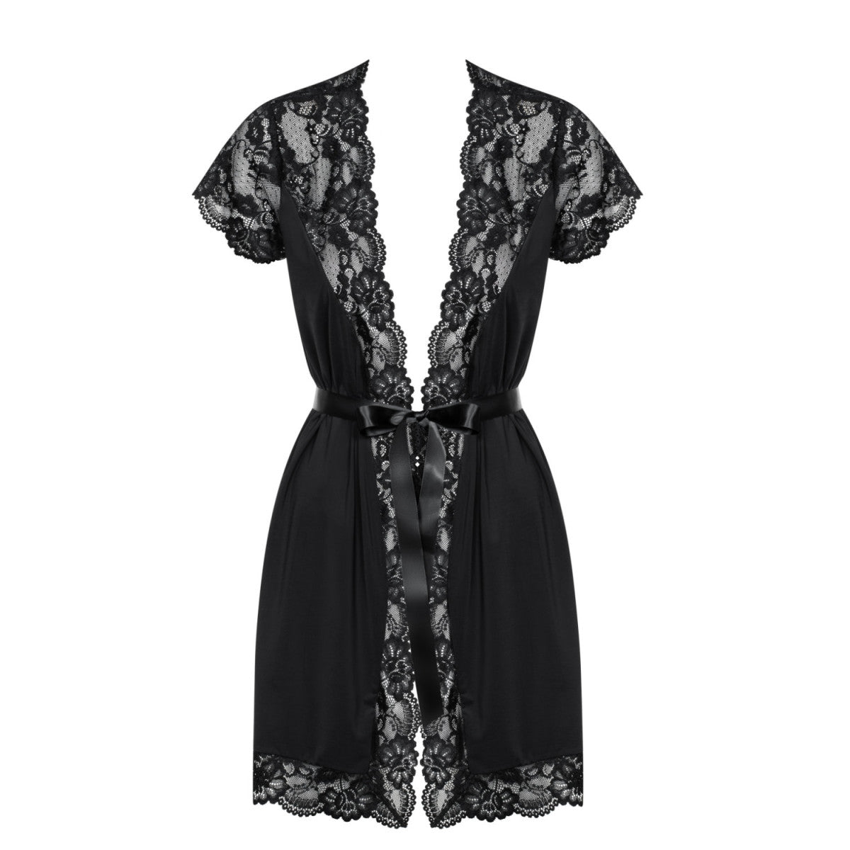 810-PEI-1 kanten kimono – zwart