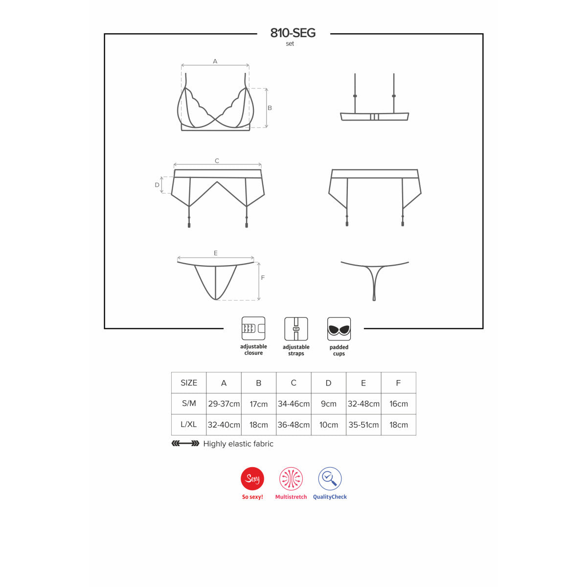 810-SEG-2 bruidslingerie 3-delig – wit