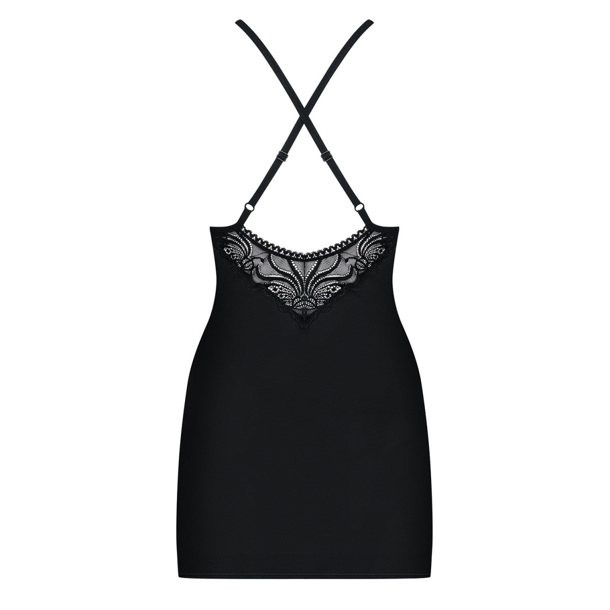 828-CHE-1 kanten babydoll – zwart
