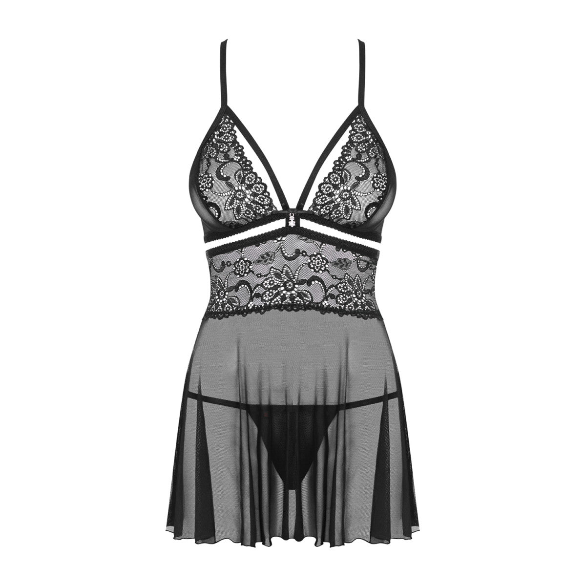 838-BAB-1 babydoll – zwart