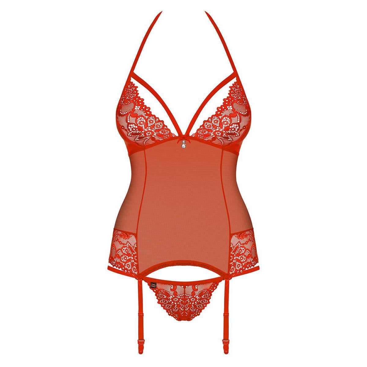 OB 838-COR-3 corset & thong red