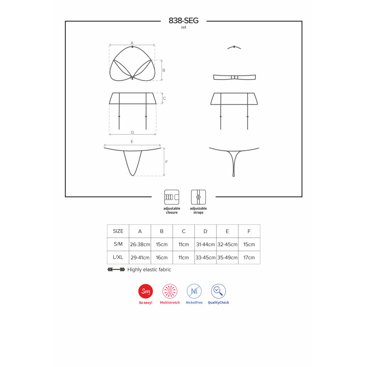 OB 838-SEG-3 3 pcs set red