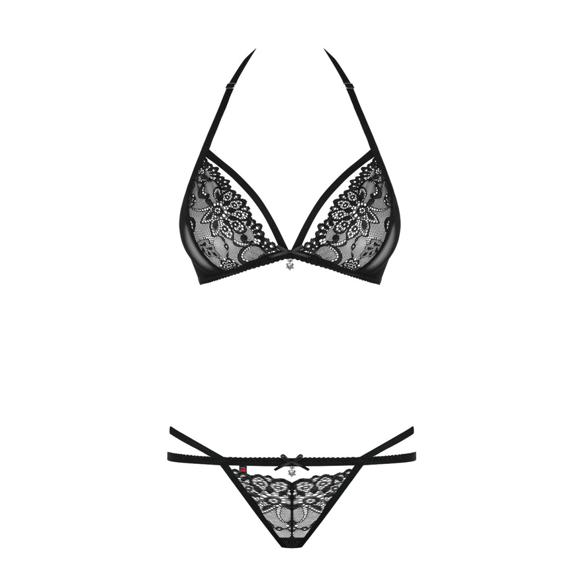 838-SET-1 kanten lingerieset – zwart