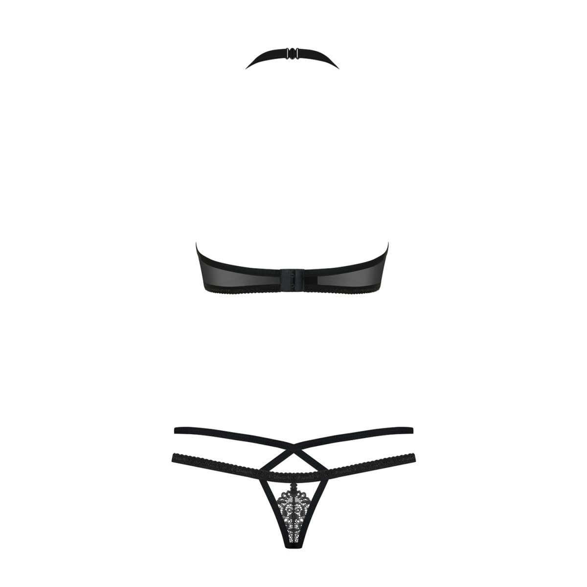 838-SET-1 kanten lingerieset – zwart