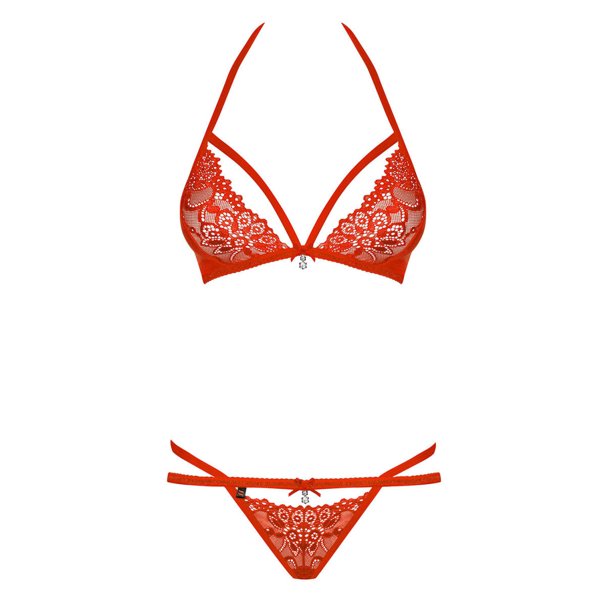 838-SET-3 kanten bh-set – rood