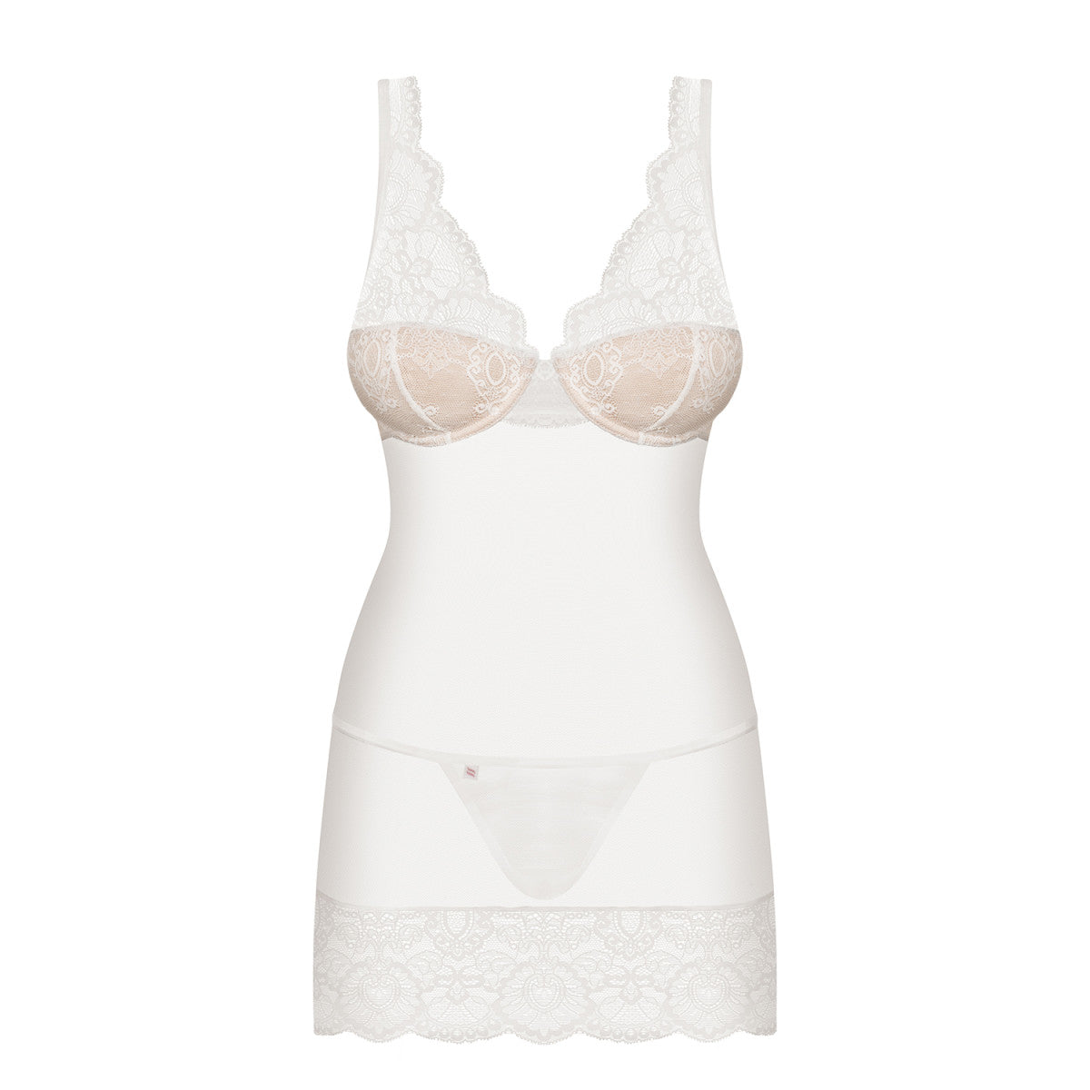 OB 853-CHE-2 chemise & thong white