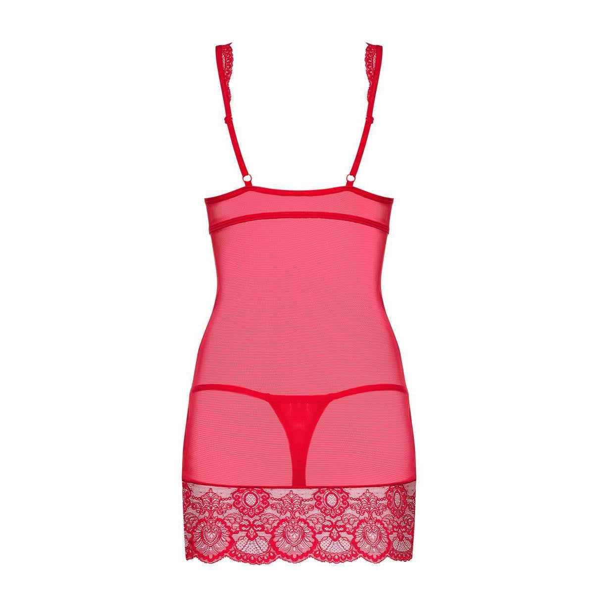 OB 853-CHE-3 chemise & thong red