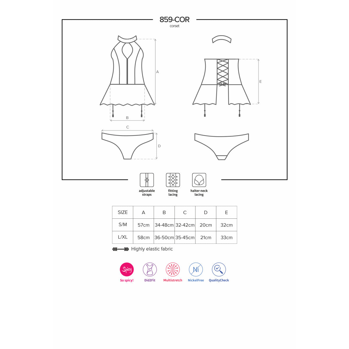 OB 859-COR-1 corset & thong