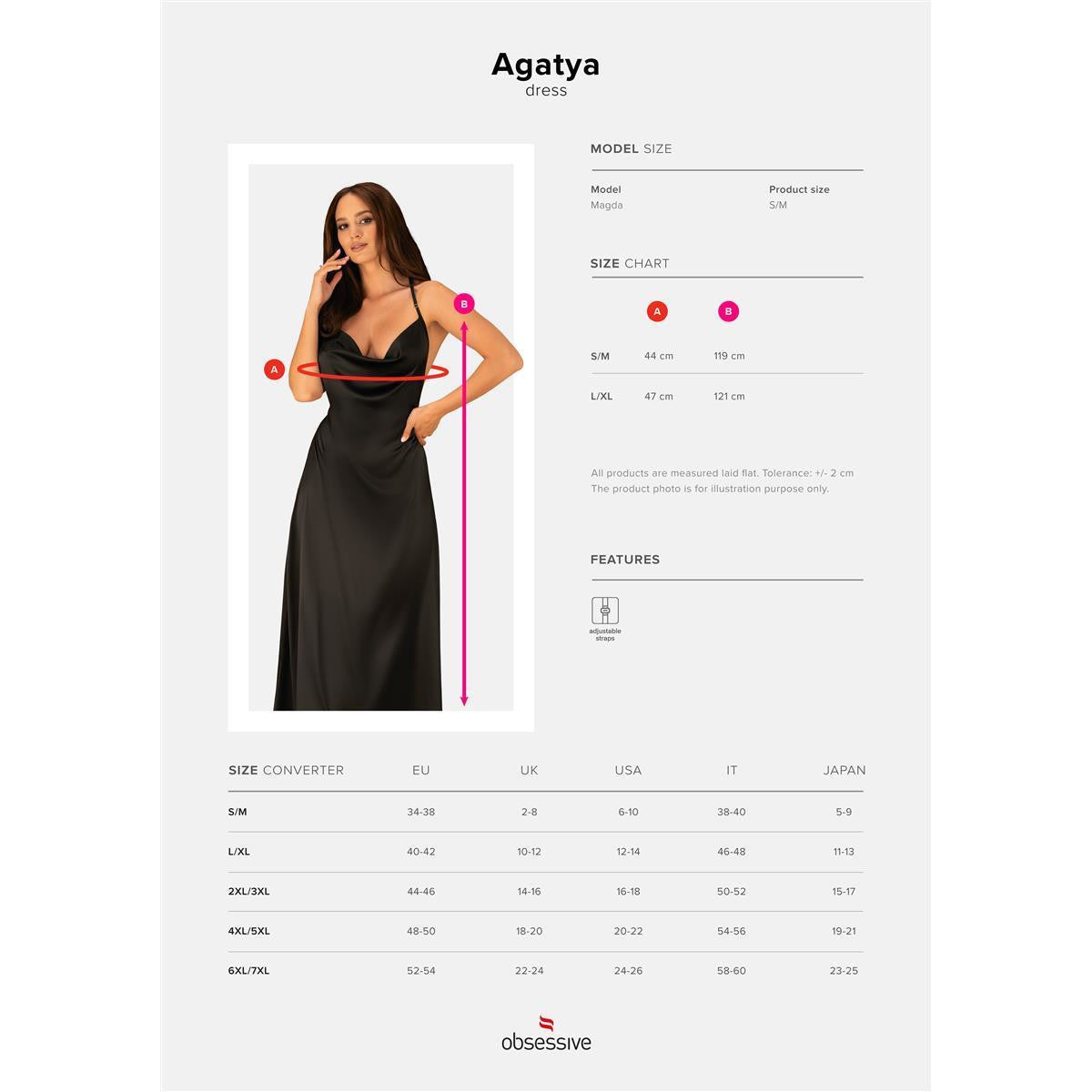 Agatya kanten babydoll – zwart