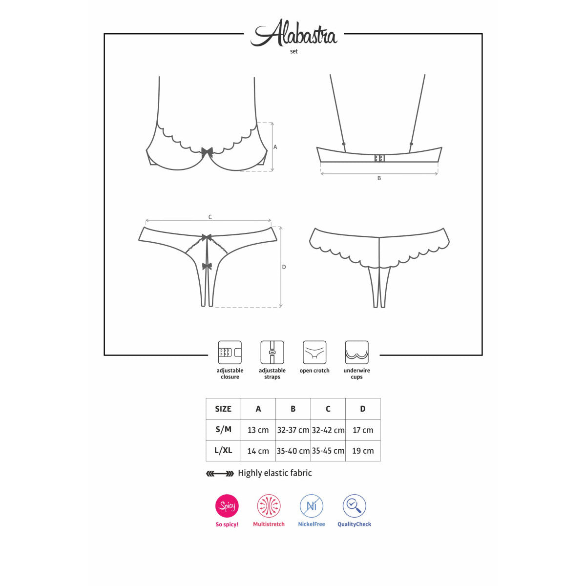 Alabastra kanten lingerieset – wit