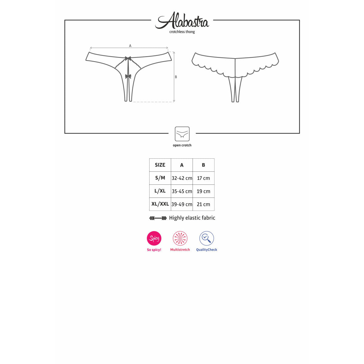 OB Alabastra crotchless thong white