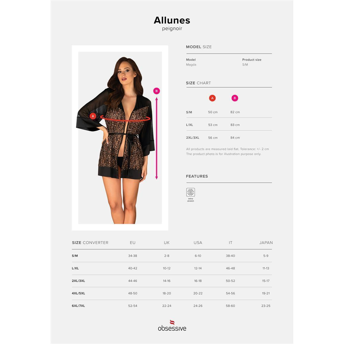 Allunes plus size lingerie – zwart-panterprint