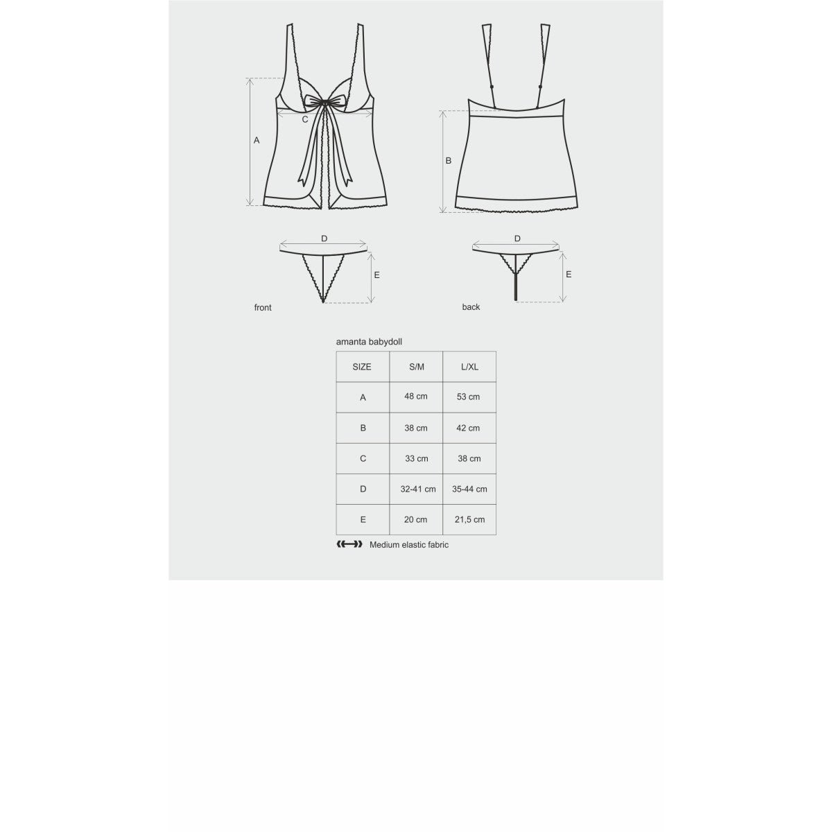 OB Amanta babydoll & thong black
