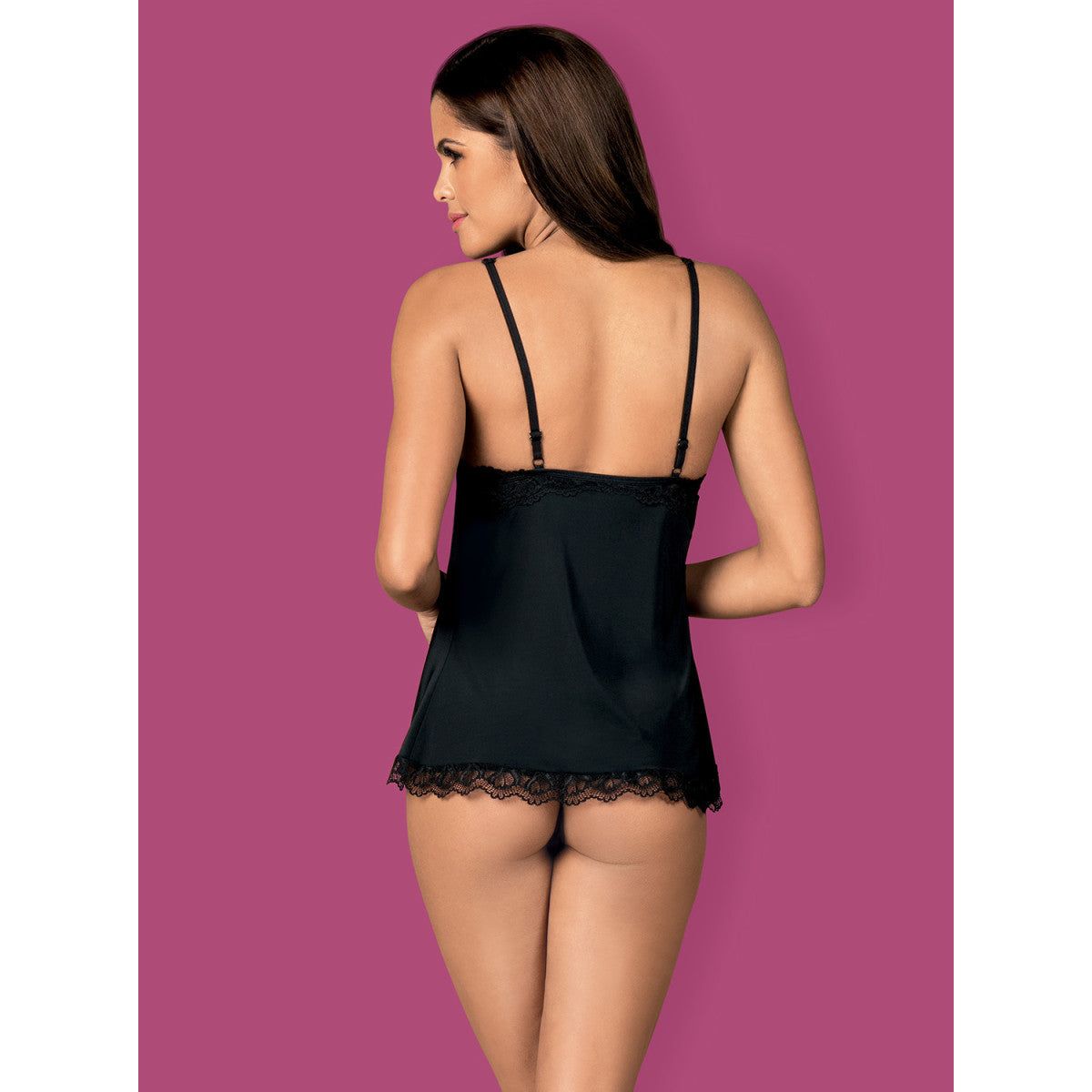 Arisha kanten babydoll – zwart