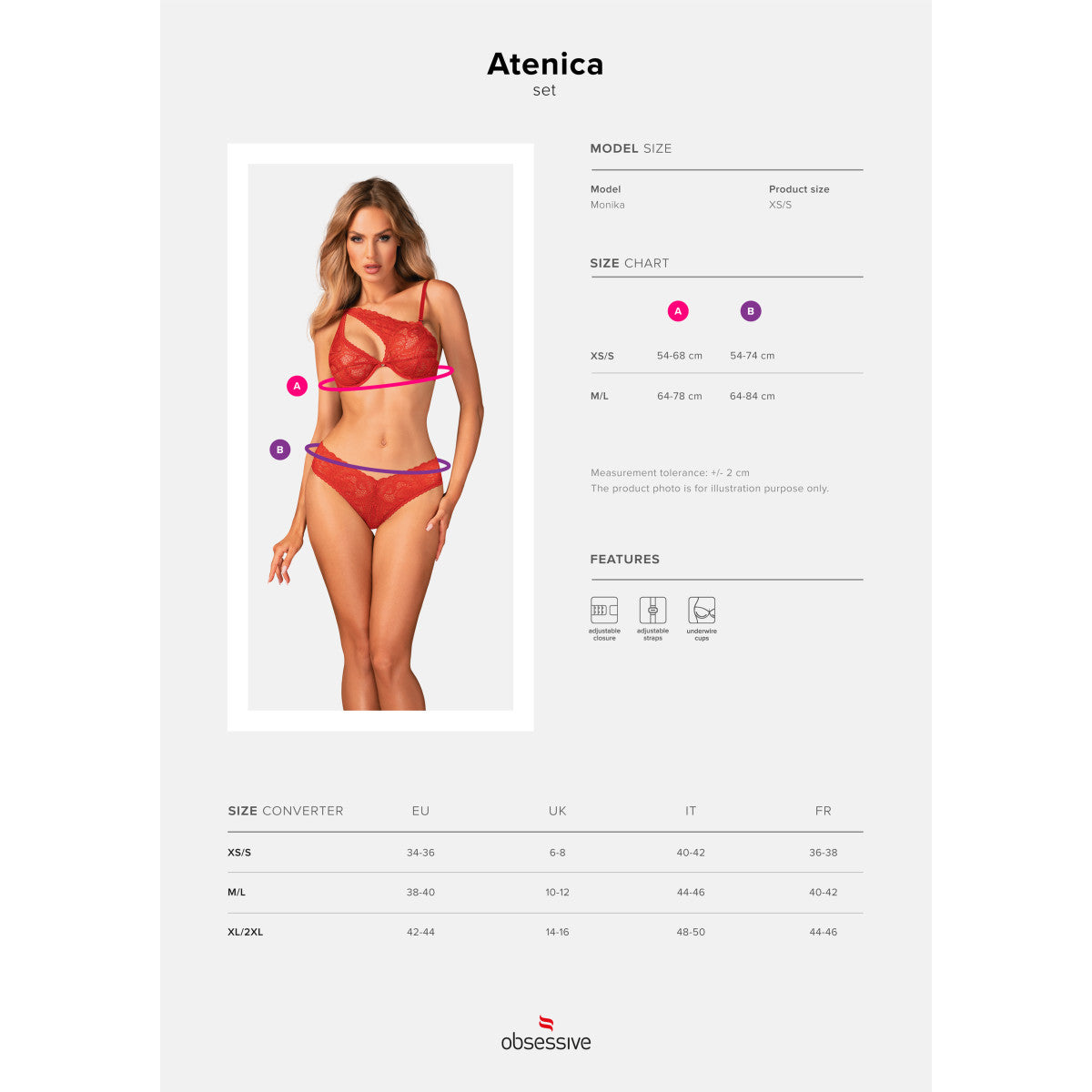 Ob atenica 2pcs set red - Obsessive