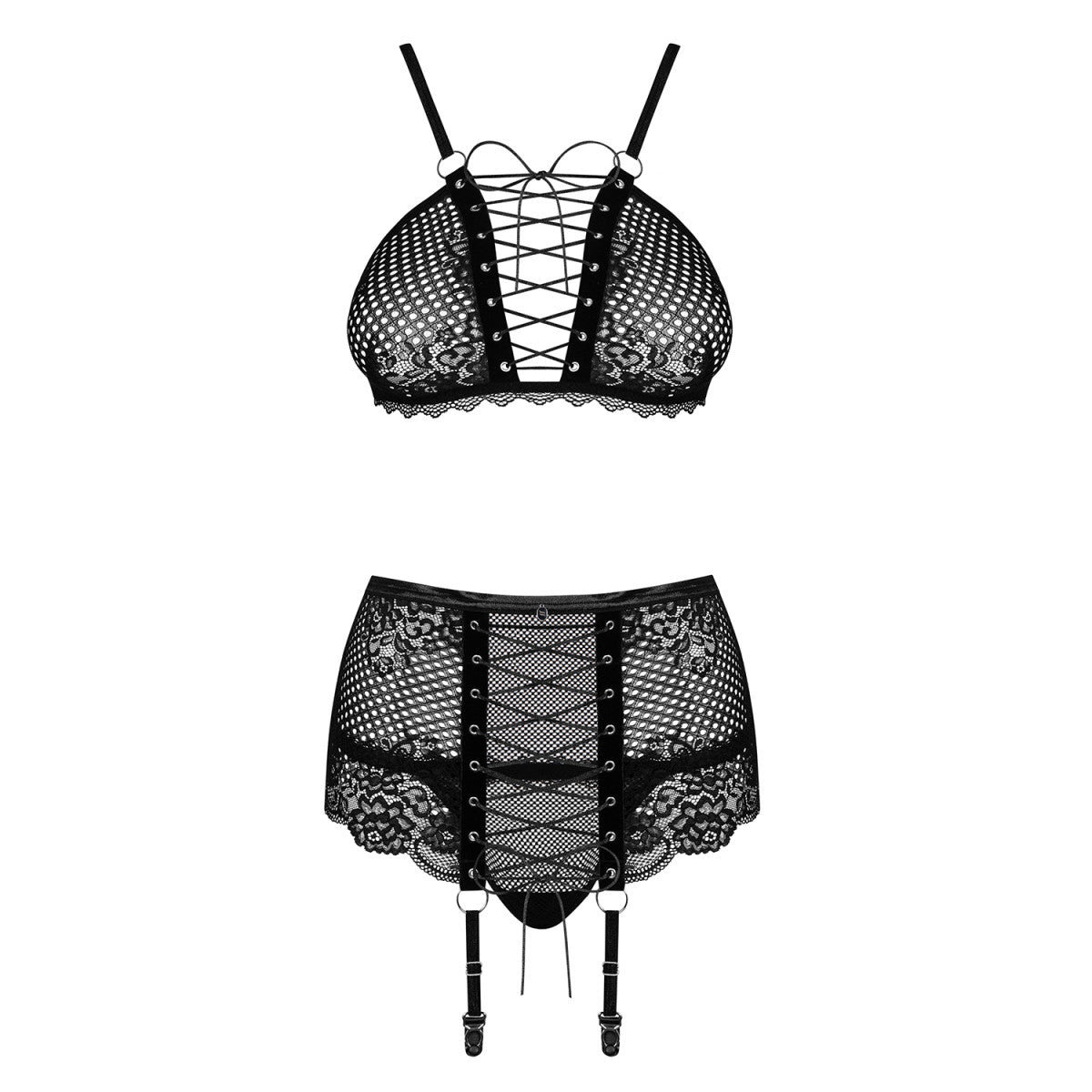 Basitta lingerieset 3-delig – zwart van Dare2Live – zwart