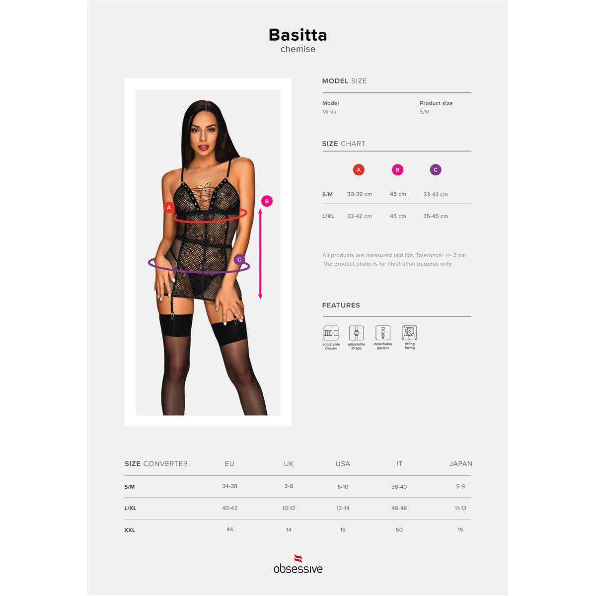 OB Basitta chemise & thong black