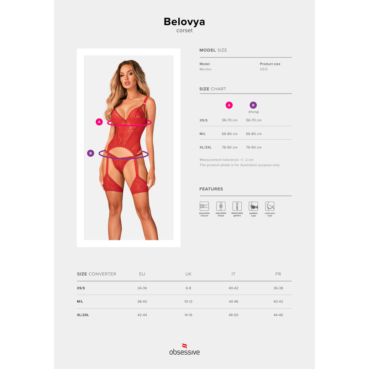 OB Belovya corset &amp; thong red