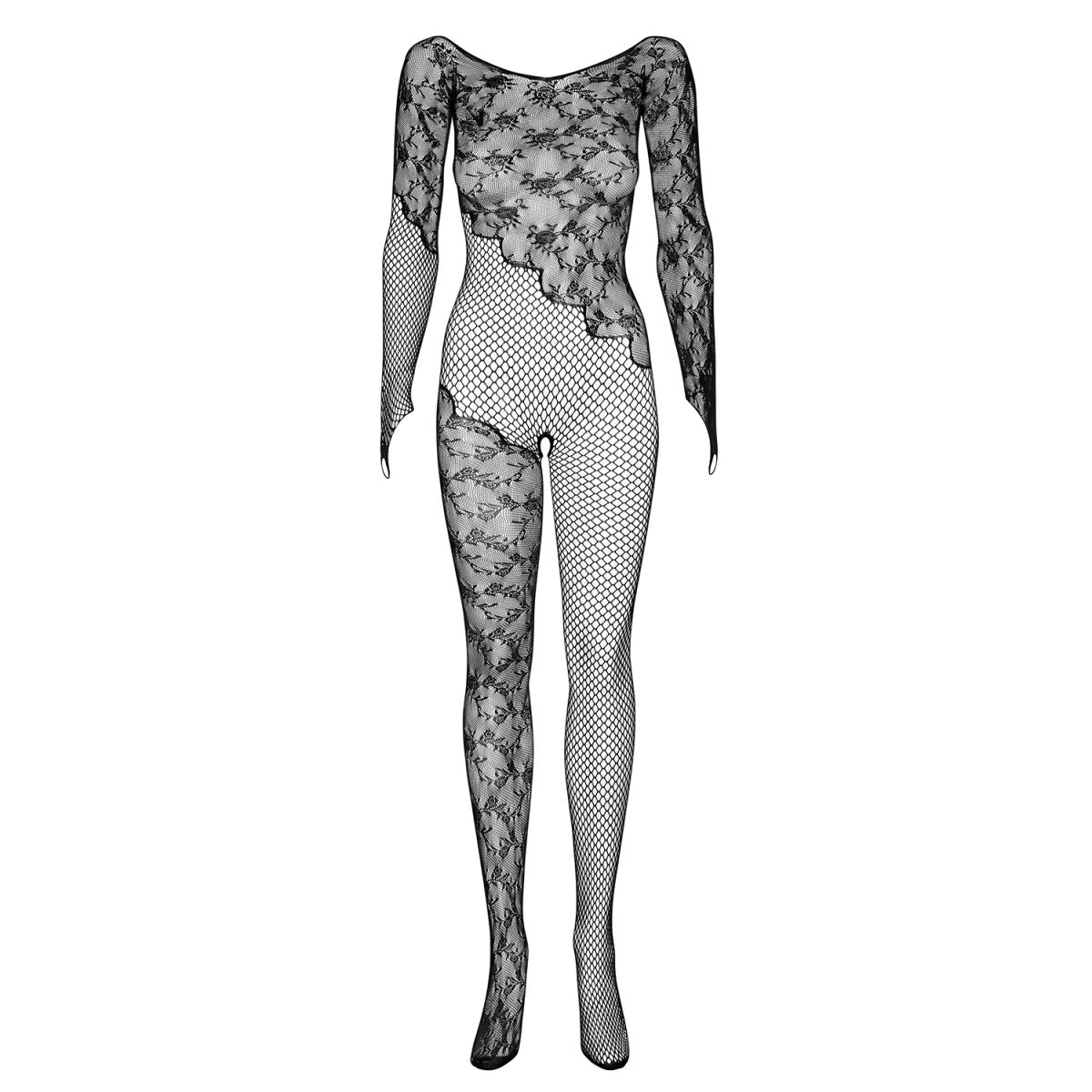 OB20150 bodystocking met open kruis – zwart – detail 4