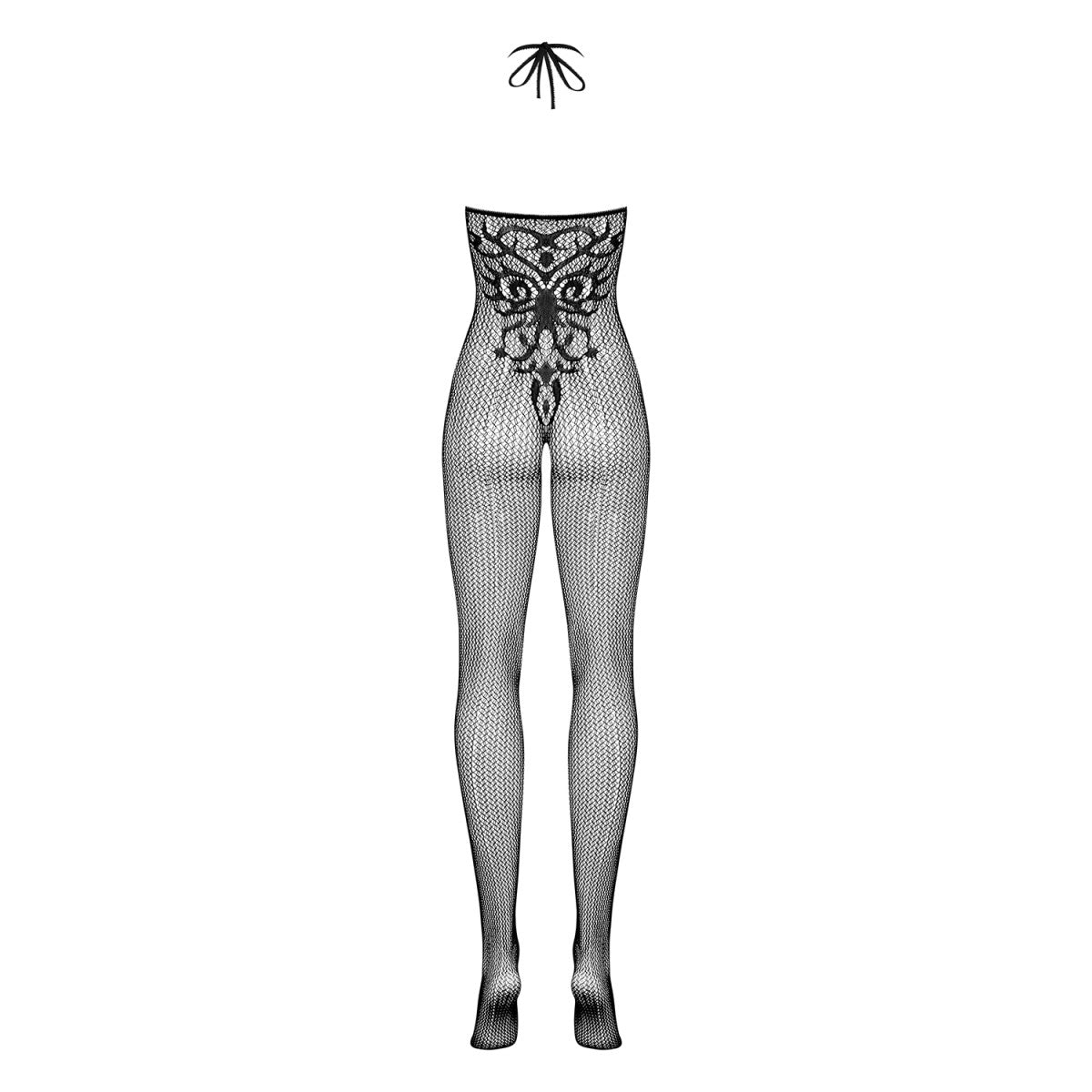 G308 bodystocking met open kruis – zwart – detail 5