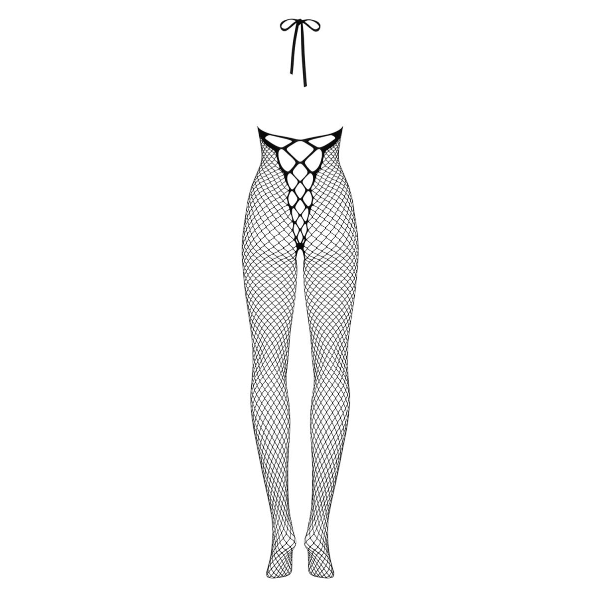 N106 bodystocking met open kruis – zwart – detail 5