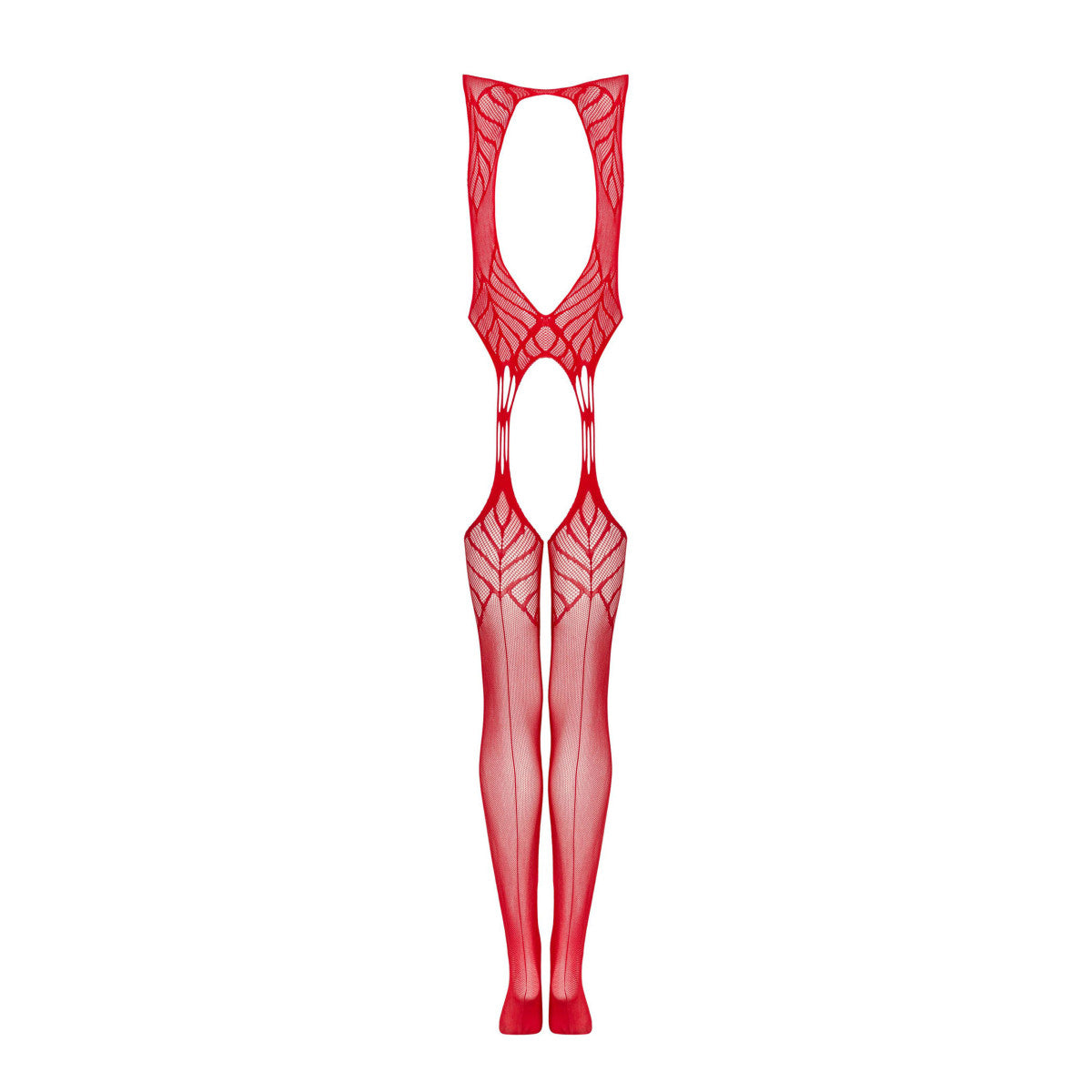 N122 bodystocking met open kruis – rood