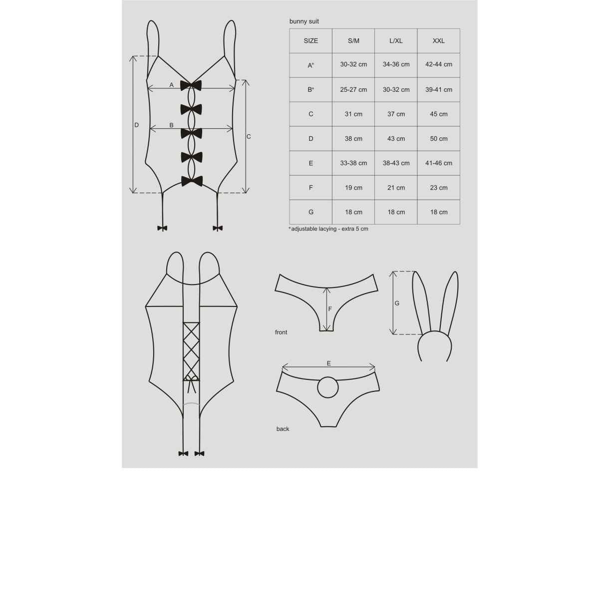 OB Bunny suit 4 pcs black