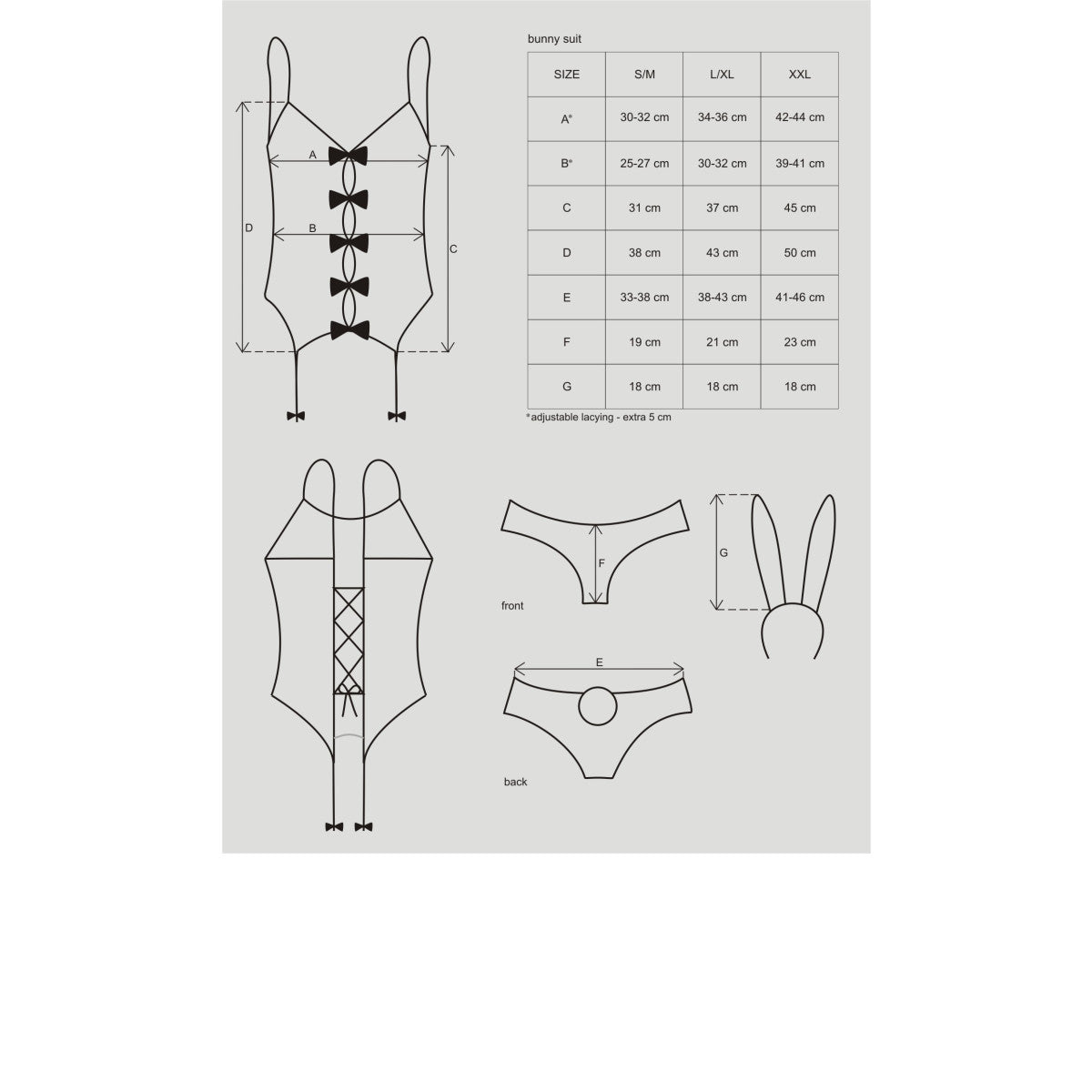 Ob bunny suit 4 pcs black
