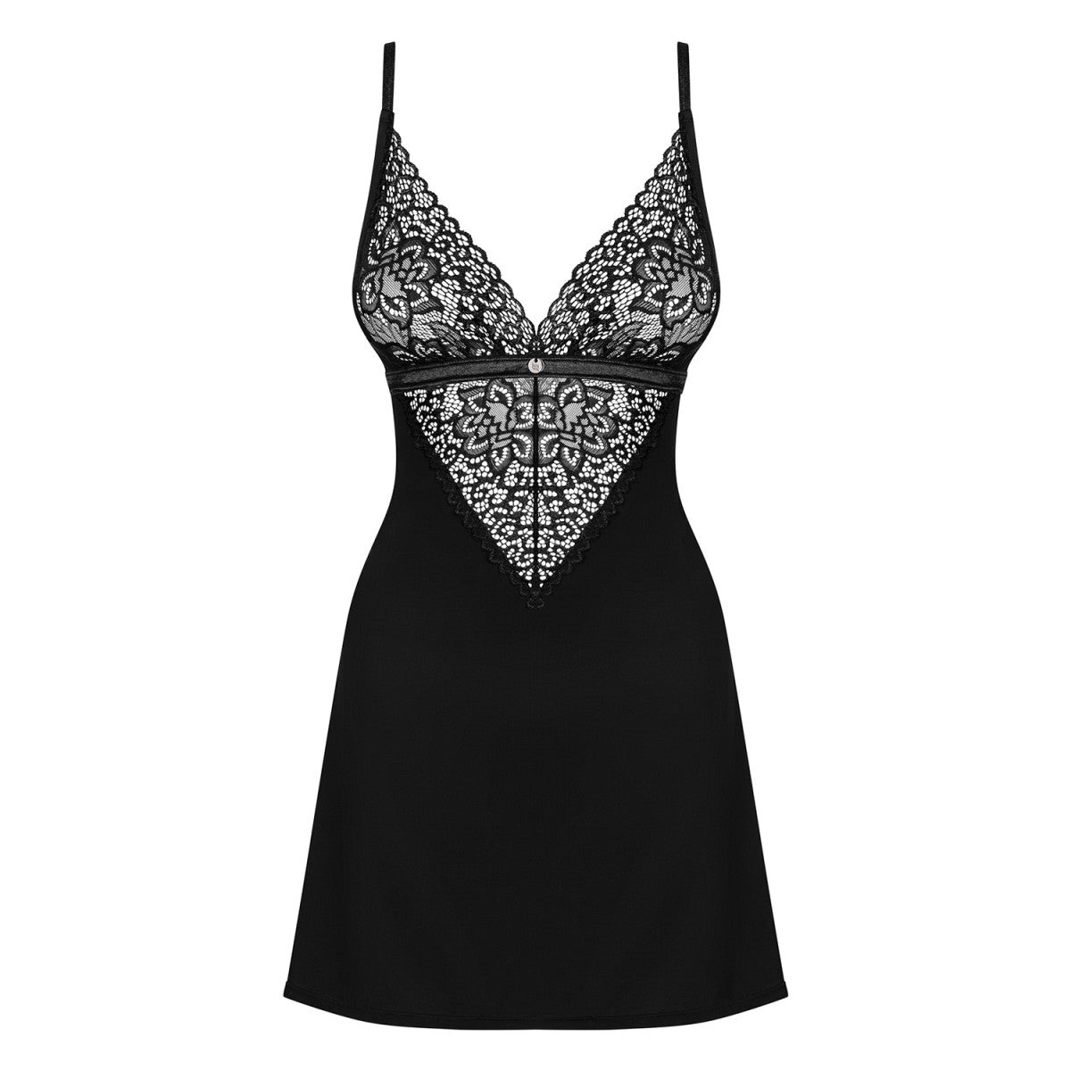 Cecilla kanten babydoll – zwart