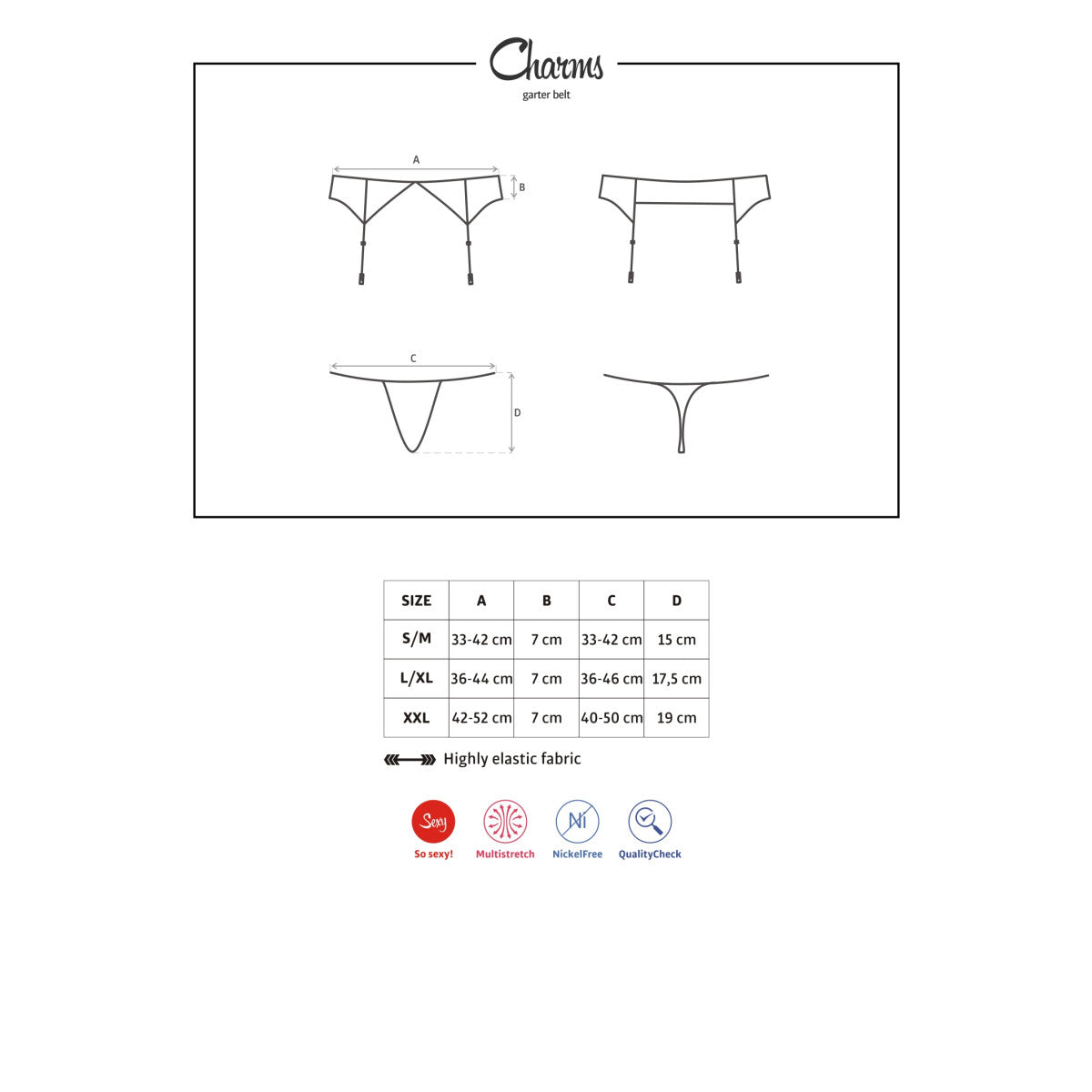 Charms jarretelgordel – zwart