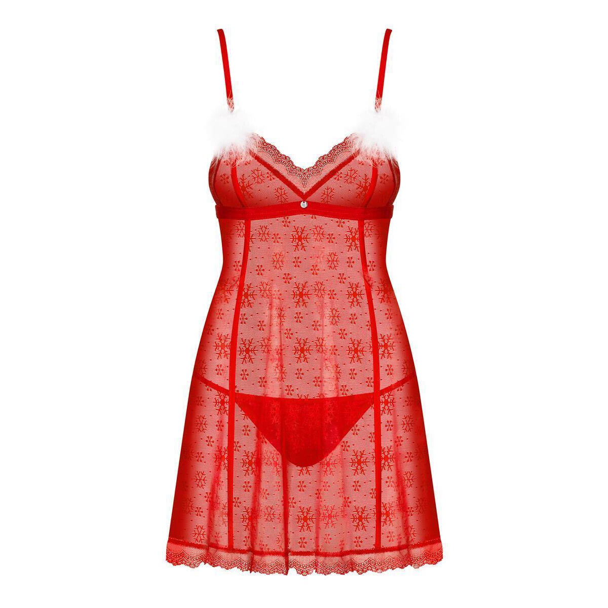Ob claussica babydoll & thong red - Obsessive