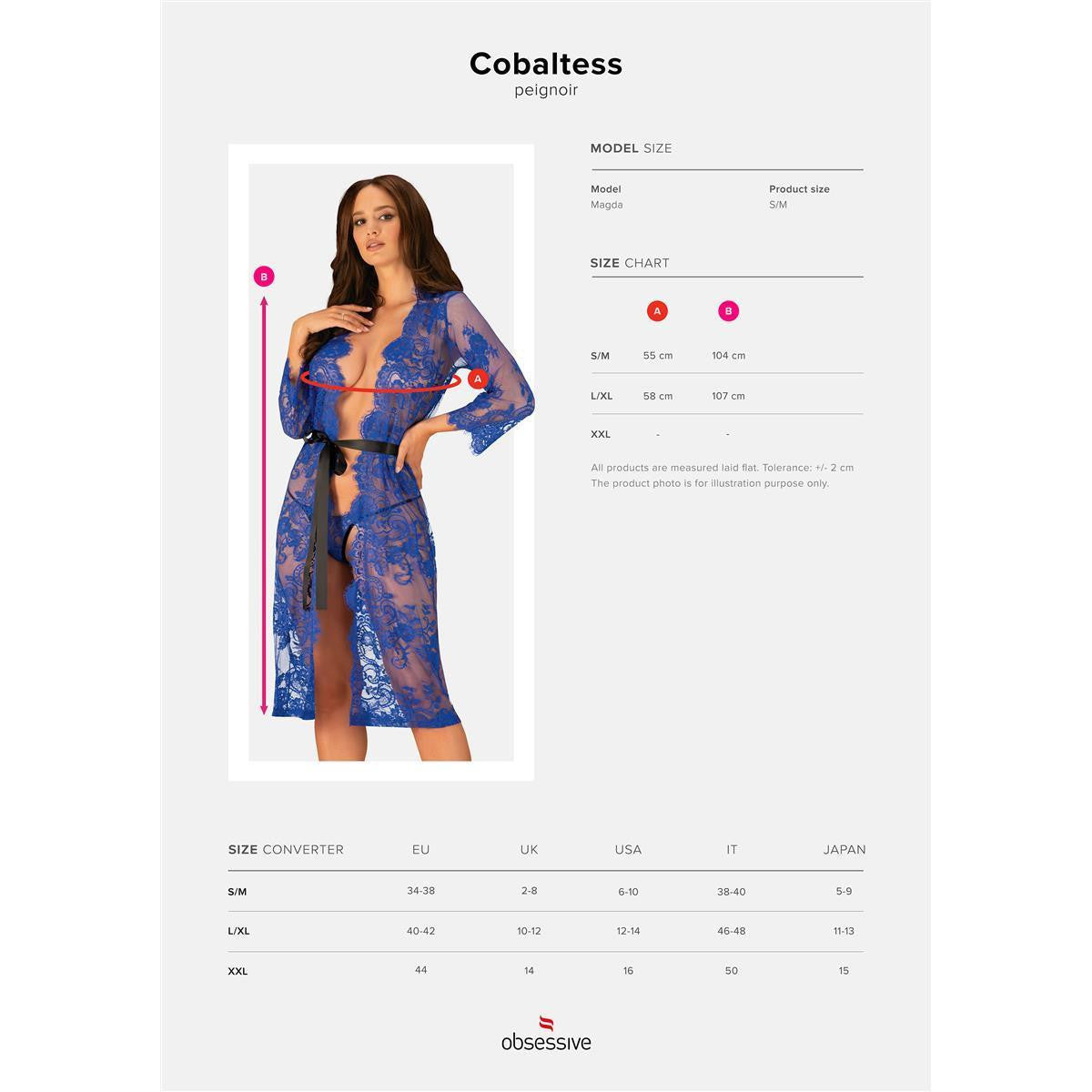 Cobaltess kanten kimono – blauw