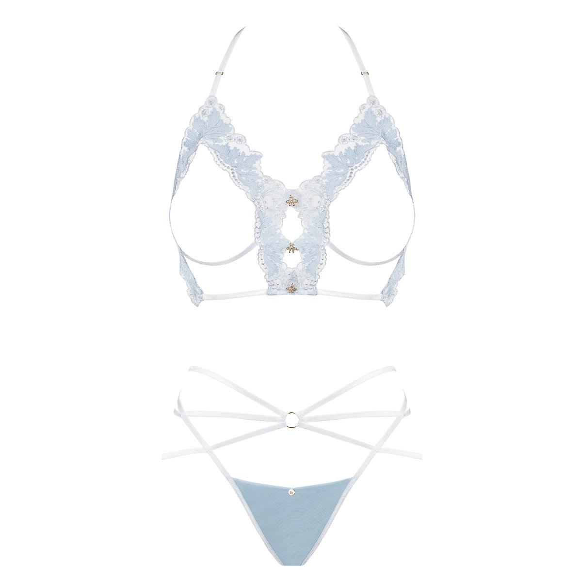 Deilana lingerieset met open cups – blauw van Dare2Live – blauw
