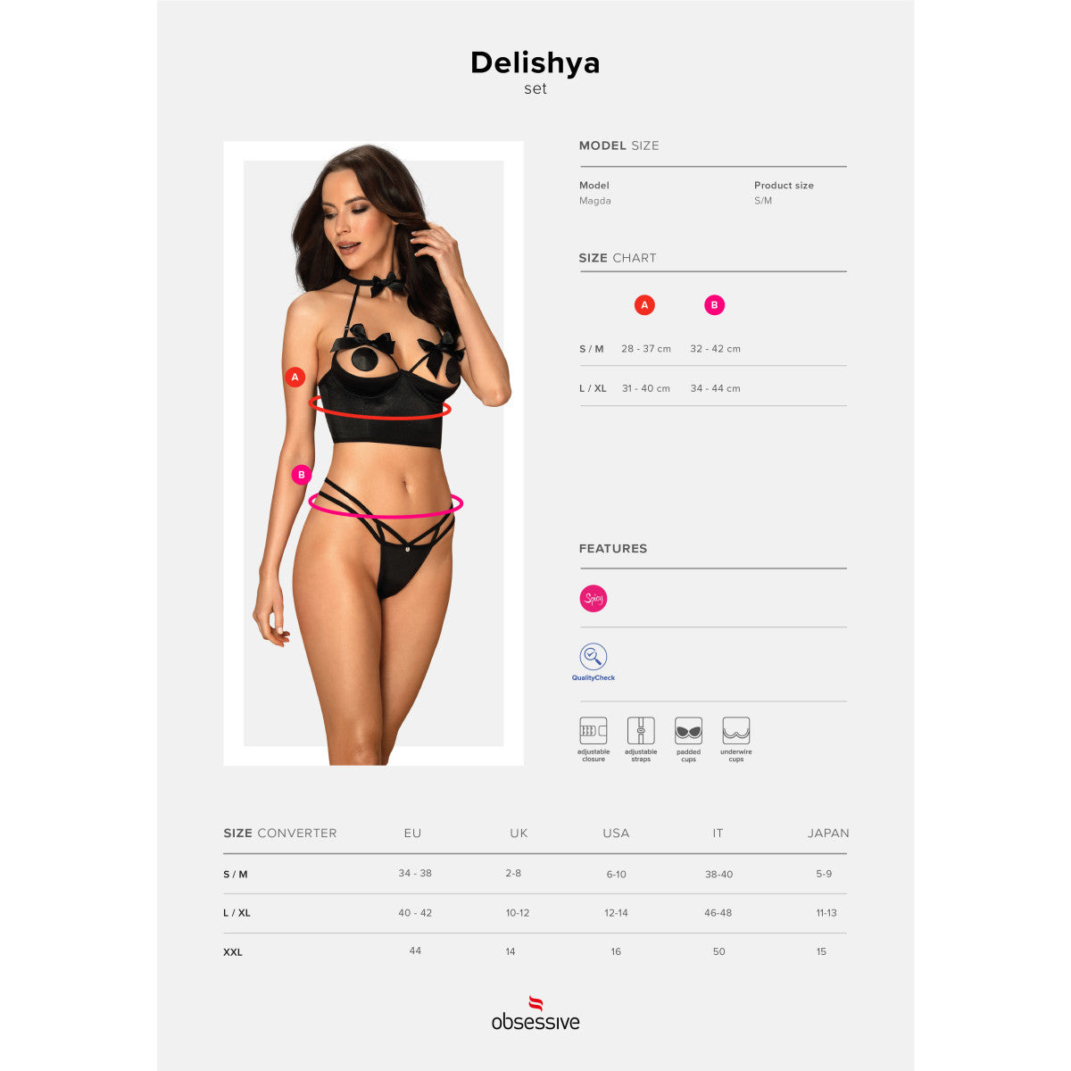 Delishya bustier 2-delig – zwart