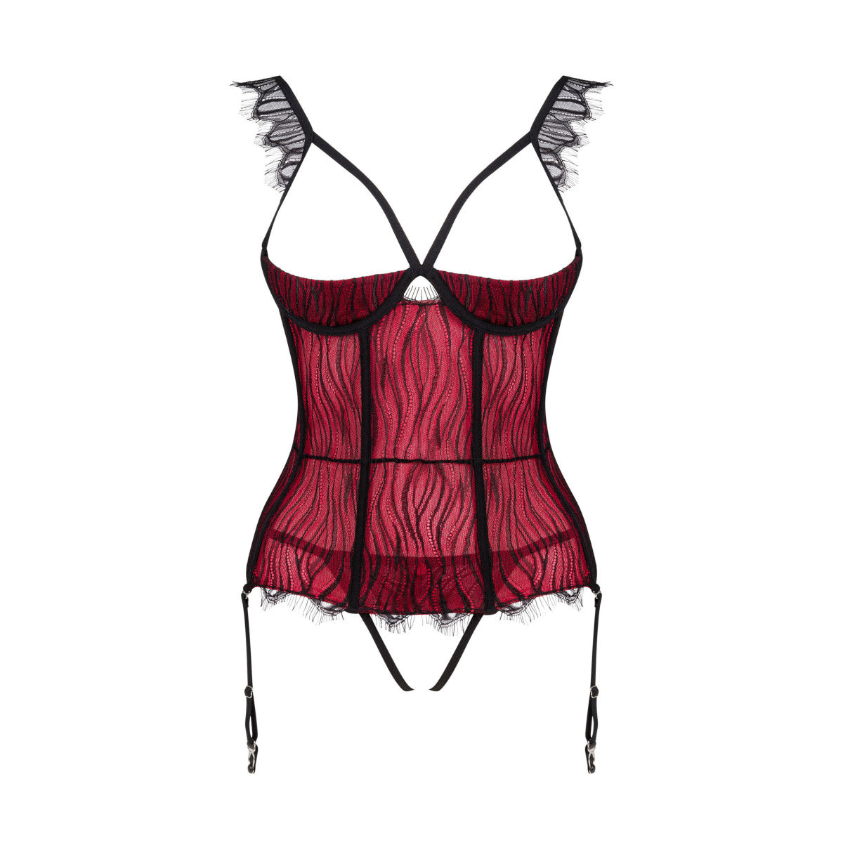Ob denissa corset & thong red - Obsessive