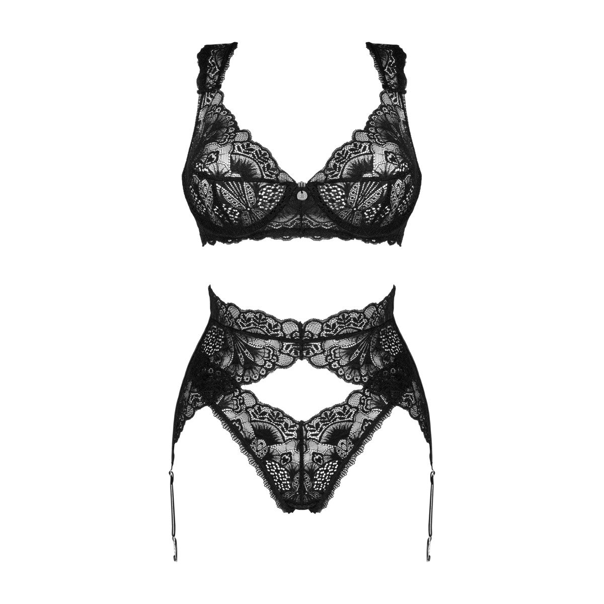 Donna lingerieset 3-delig – zwart
