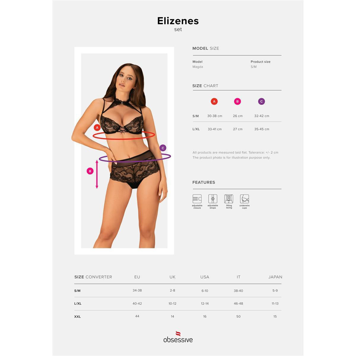 Ob elizenes 2pcs set black - Obsessive
