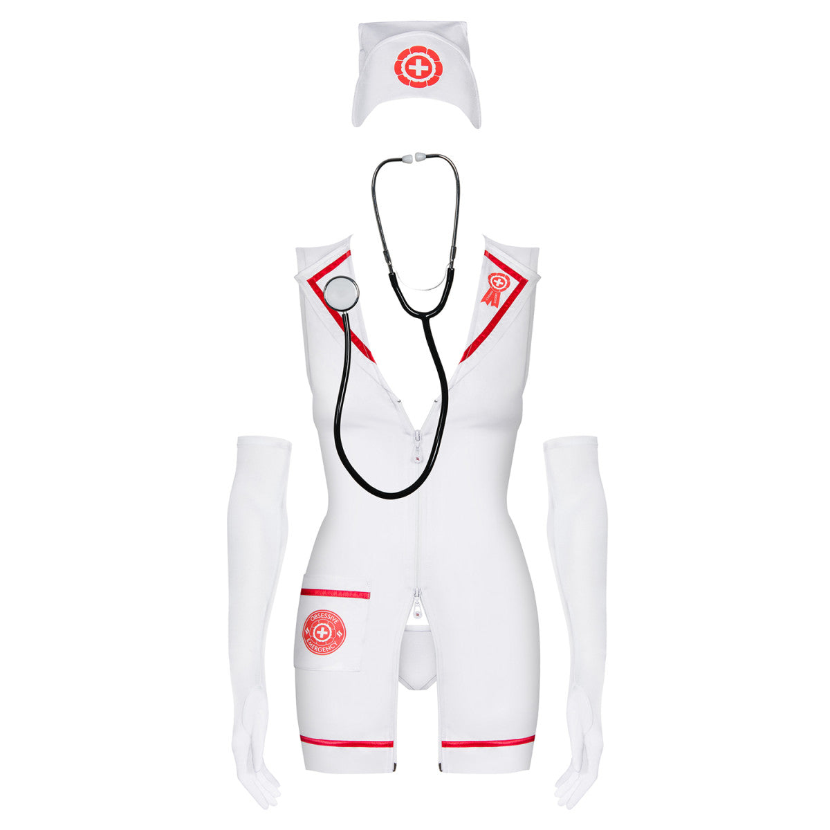 OB Emergency dress + stethoscope white